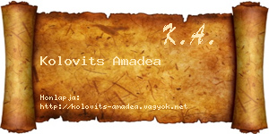 Kolovits Amadea névjegykártya